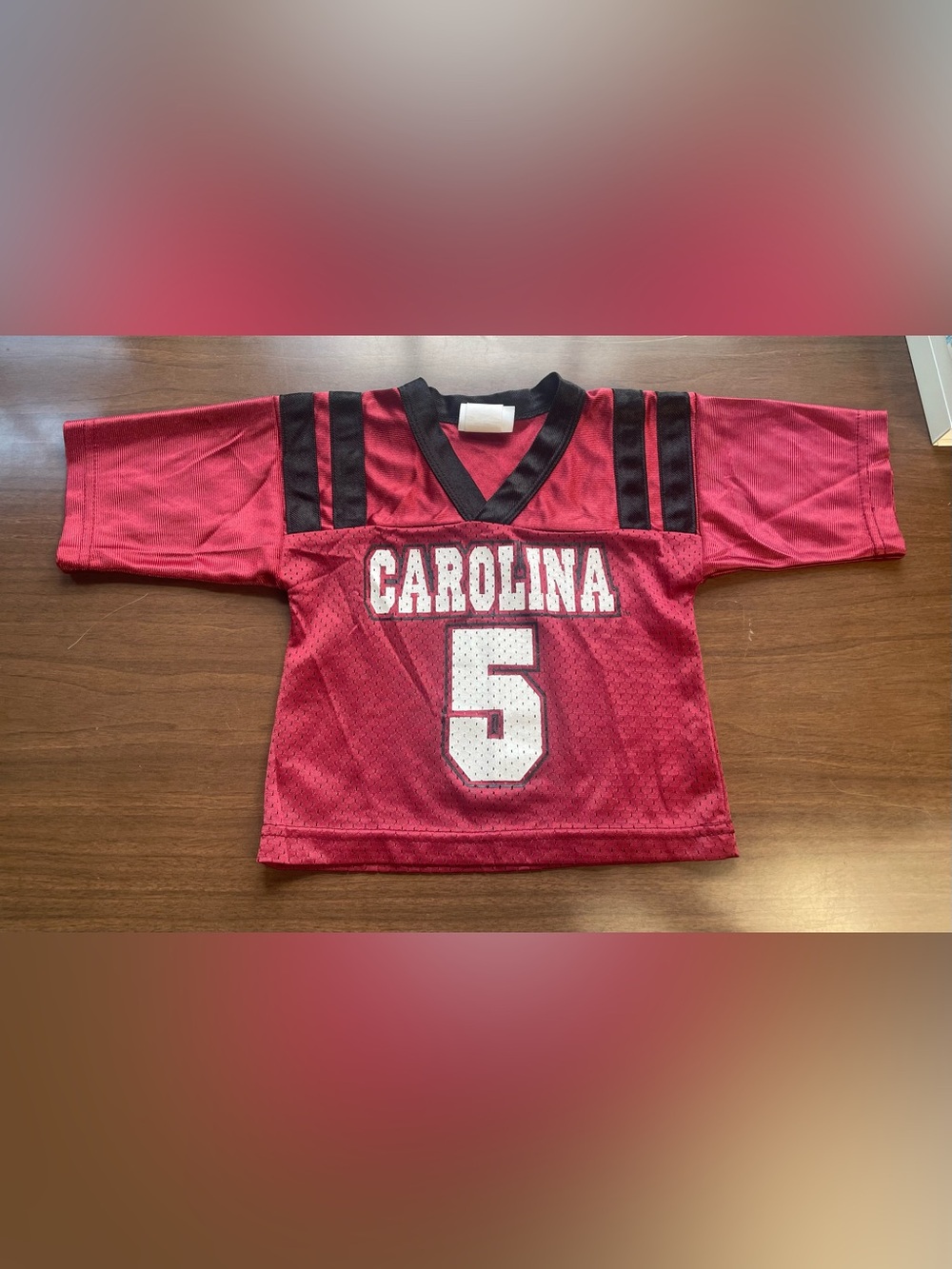Kids Carolina Number 5 Red Mesh Jersey Top